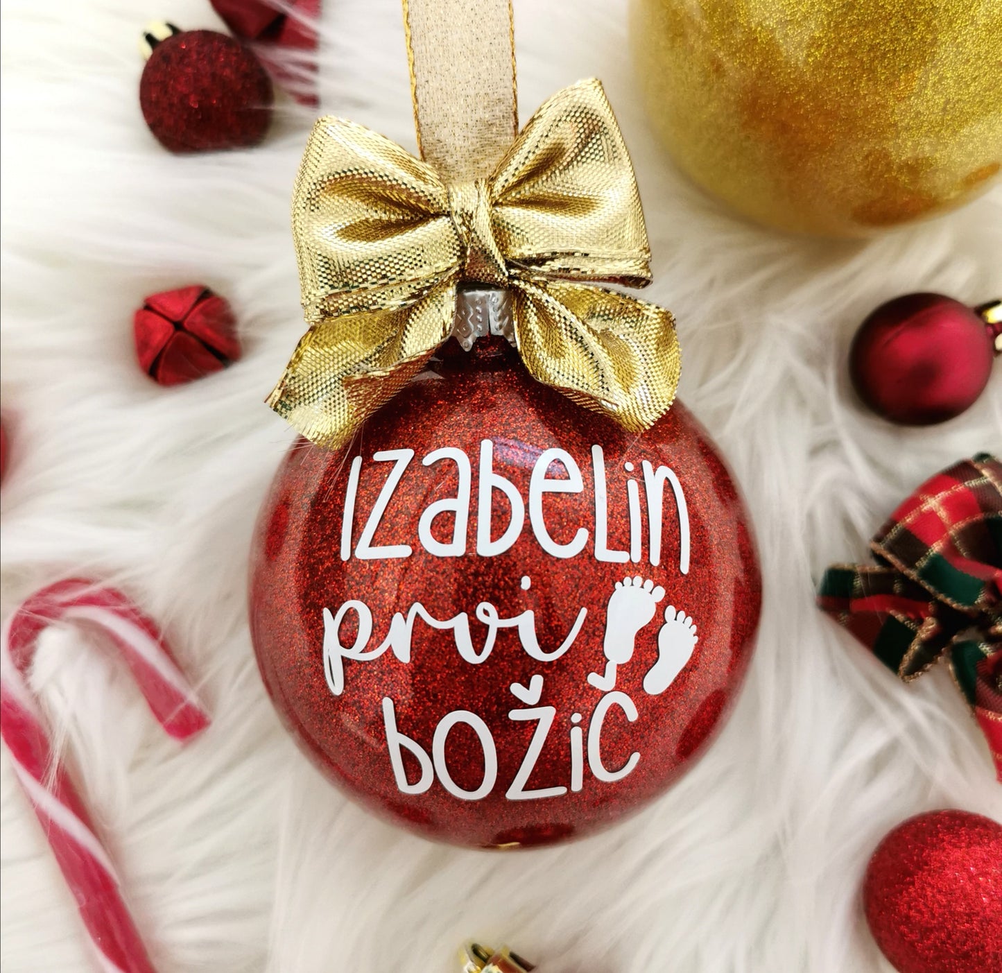 Božična kroglica Moj prvi božič - Bleščice