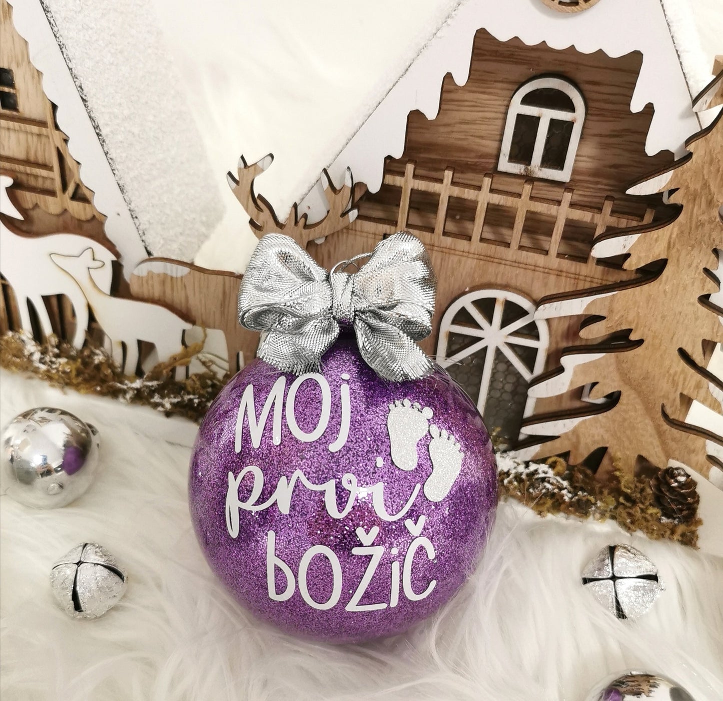 Božična kroglica Moj prvi božič - Bleščice