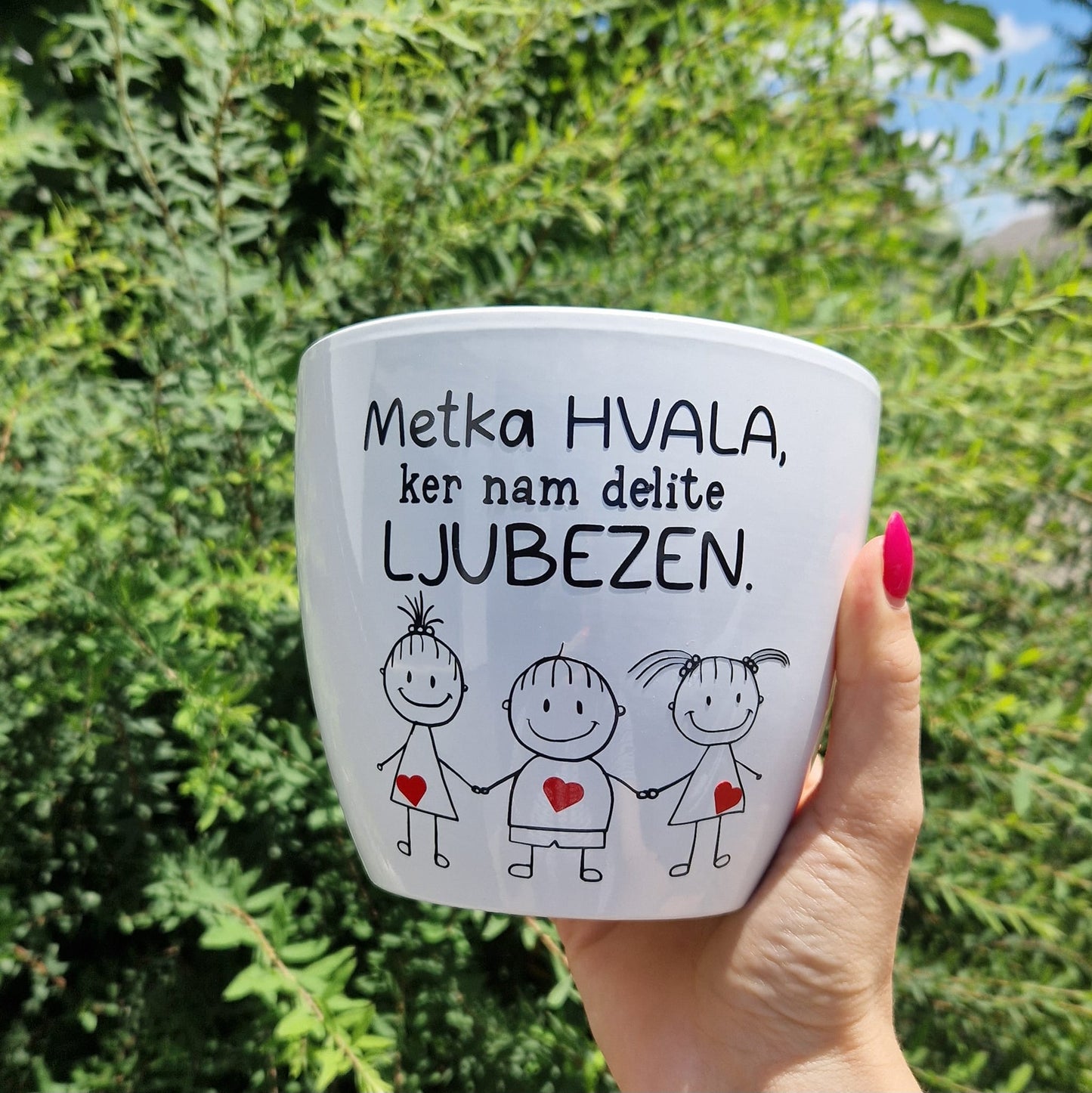 Cvetlični lonček "Hvala, ker nam delite ljubezen"